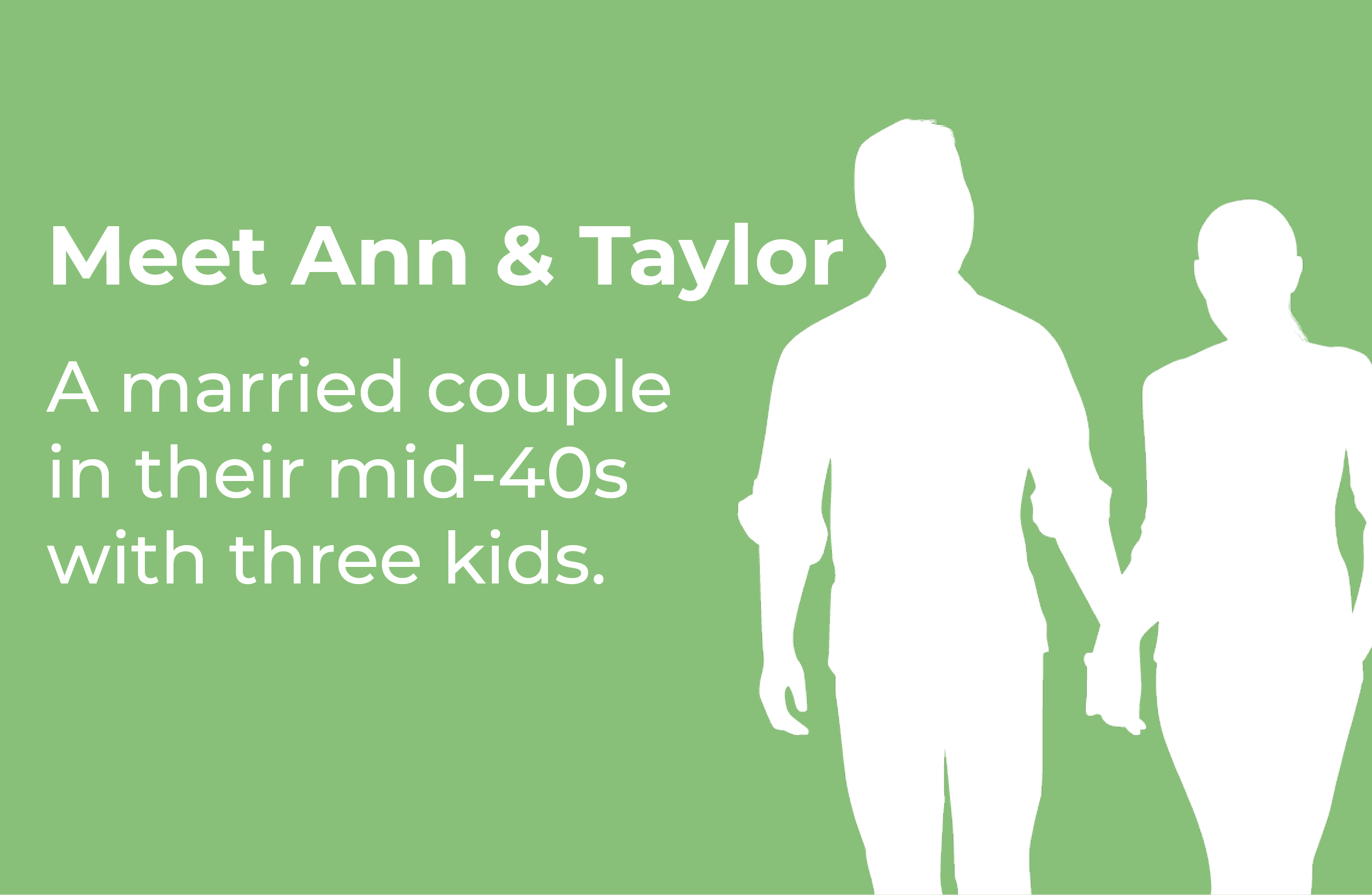 Meet Ann & Taylor, a married couple in their mid-40s with three kids.
